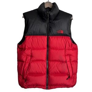The North Face Red Black Men's 1996 Retro Nuptse 700 Down Filled Vest Size S‎